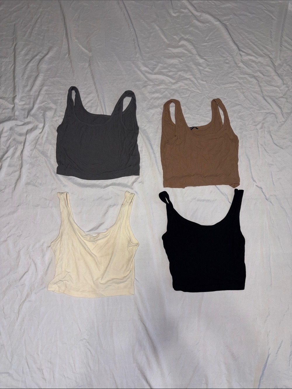 SHEIN Tank Top Set — Black, Cream, Brown, Charcoal